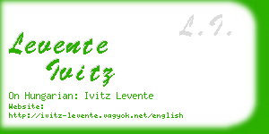 levente ivitz business card